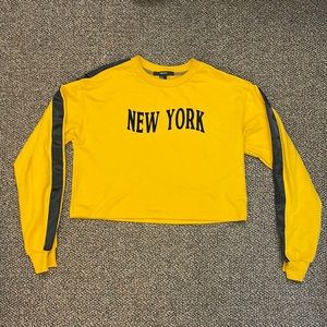 Forever 21 yellow and black crop long sleeve size small
